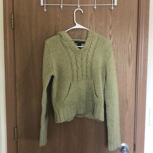 Green Hooded Knit Sweater☺️